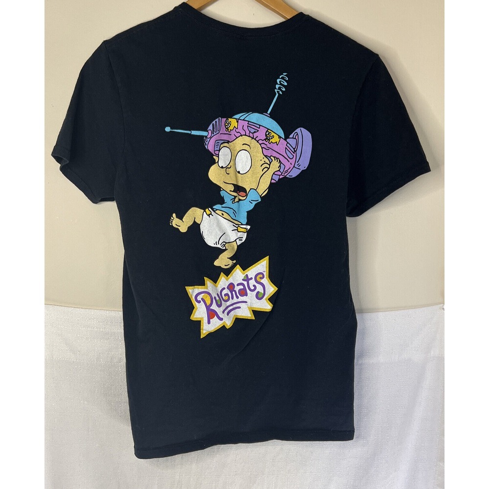 Nickelodeon Rugrats Cartoon Short Sleeve Black T-shirt Men's Sz Small Chuckie - Picture 6 of 6